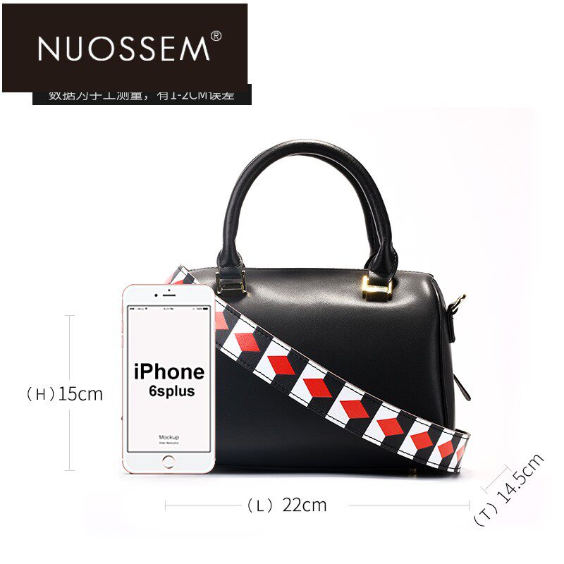 nuossem真皮女款手提简约波士顿包 诺绅女士包袋