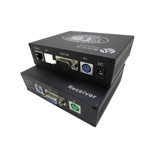 捷弘讯kvm延长器 KVM-300H vga PS2圆孔键盘鼠标视频延长300米 - 图0