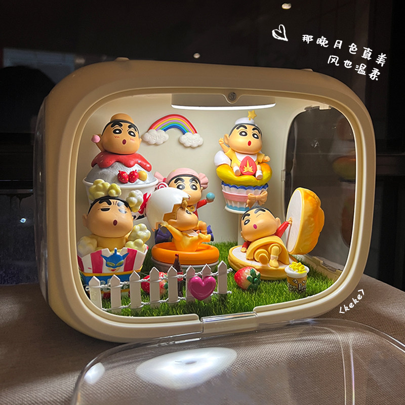 蜡笔小新系列周边手办盲盒灯太空舱摆件生日情人节礼物送女生朋友