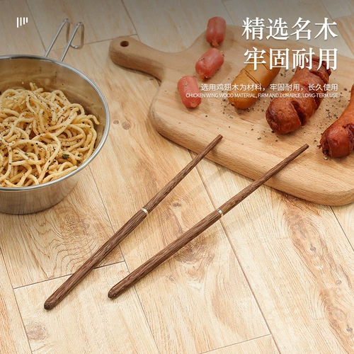 Дорожные портативные складные палочки для еды из натурального дерева, посуда из нержавеющей стали