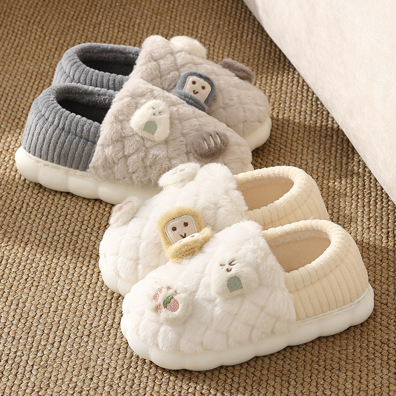 儿童棉拖鞋女童冬季包跟2025新款防滑厚底静音毛拖鞋亲子棉鞋女孩 - 图2