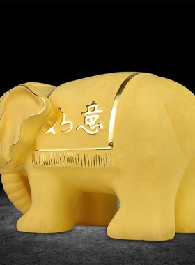现货大象摆件 绒沙金创意酒柜保险公司汽车4S店会销礼品大象摆件