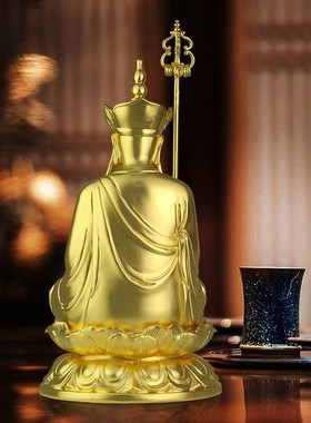 地藏王菩萨 鎏金工艺 家居客厅 寺庙 人物工艺礼品地藏王佛像摆件