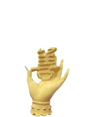 佛手摆件 绒沙金善香炉家用工艺品 家居客厅装饰品绒沙金镀金礼物