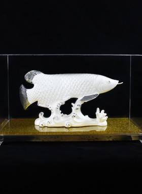 足银金龙鱼摆件家居电视柜中式客厅玄关酒柜公司店铺乔迁开业礼品