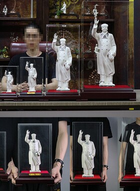 足银毛主席摆件全身站像