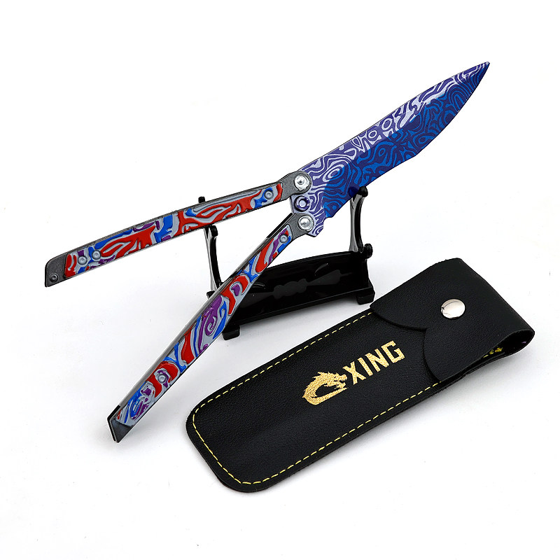 和平精英手办和平精英地铁逃生蝴蝶刀冷锋金属折叠玩具模型手办合金武器未开刃