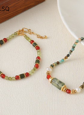 英国cherry kitty彩色石多巴胺手链女款夏天小众非洲松串珠