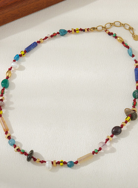 英国cherry kitty欧美复古风高级寿山石淡水珍珠项链简约百搭