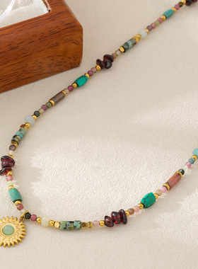 英国cherry kitty夏日彩色串珠项链配饰高级感轻奢小众太阳花