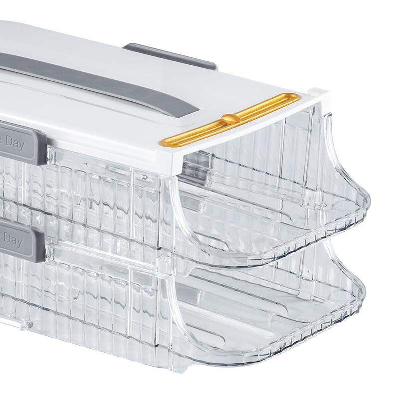 滚动鸡蛋收纳盒冰箱用侧门放鸡蛋盒装鸡蛋架托专用整理神器保鲜盒-图3