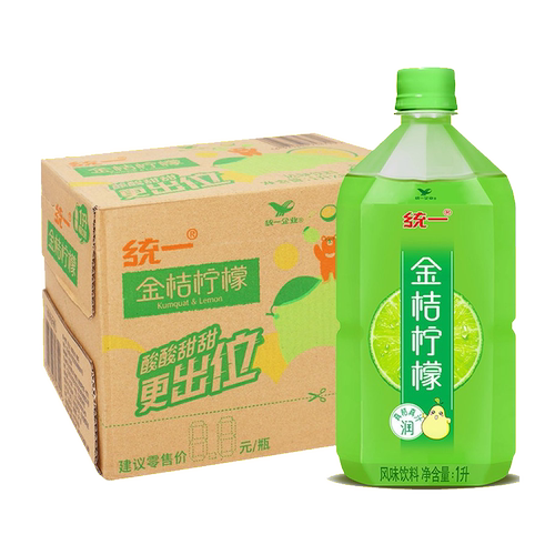 统一青梅绿茶金桔柠檬1L*8瓶整箱批特价冰红茶网红果味茶饮料500M - 图2