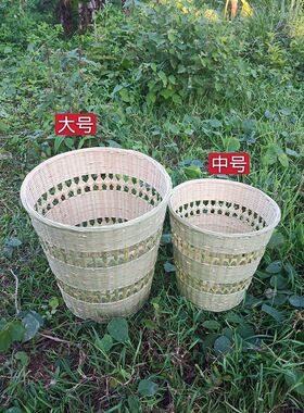 竹制品收纳筐大竹篮箩筐编织收纳篓摘菜篮背篓背篼舞蹈