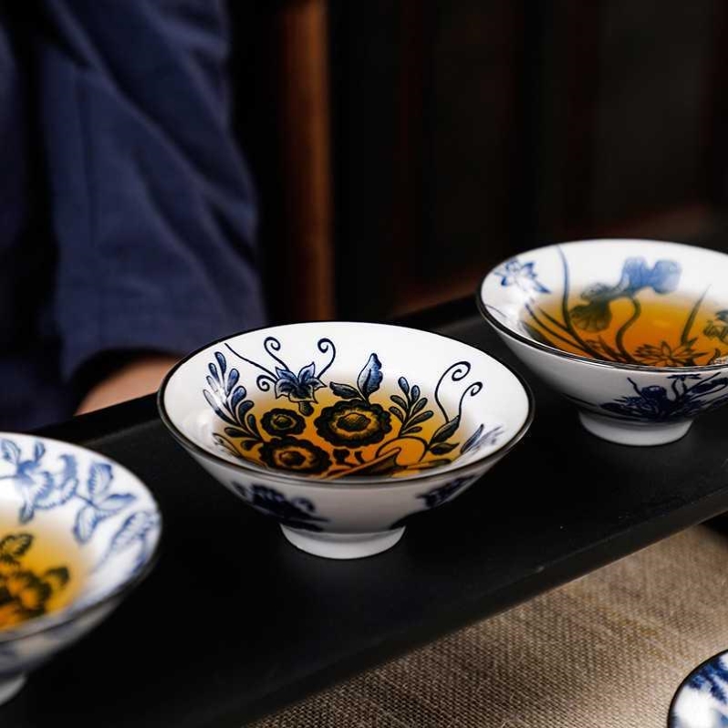 Retro Blue and White Porcelain Teacup Ceramic single teacup-图1