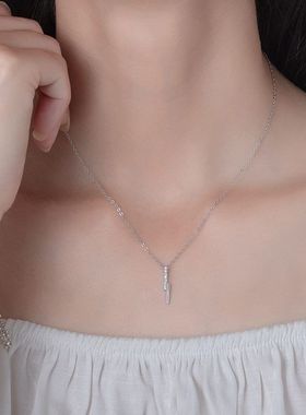 项链韩国S925几何链银锁骨清新