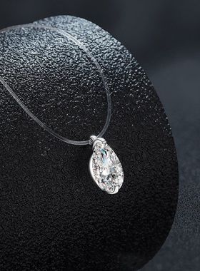 饰品鱼线眼泪S925人鱼水滴纯银