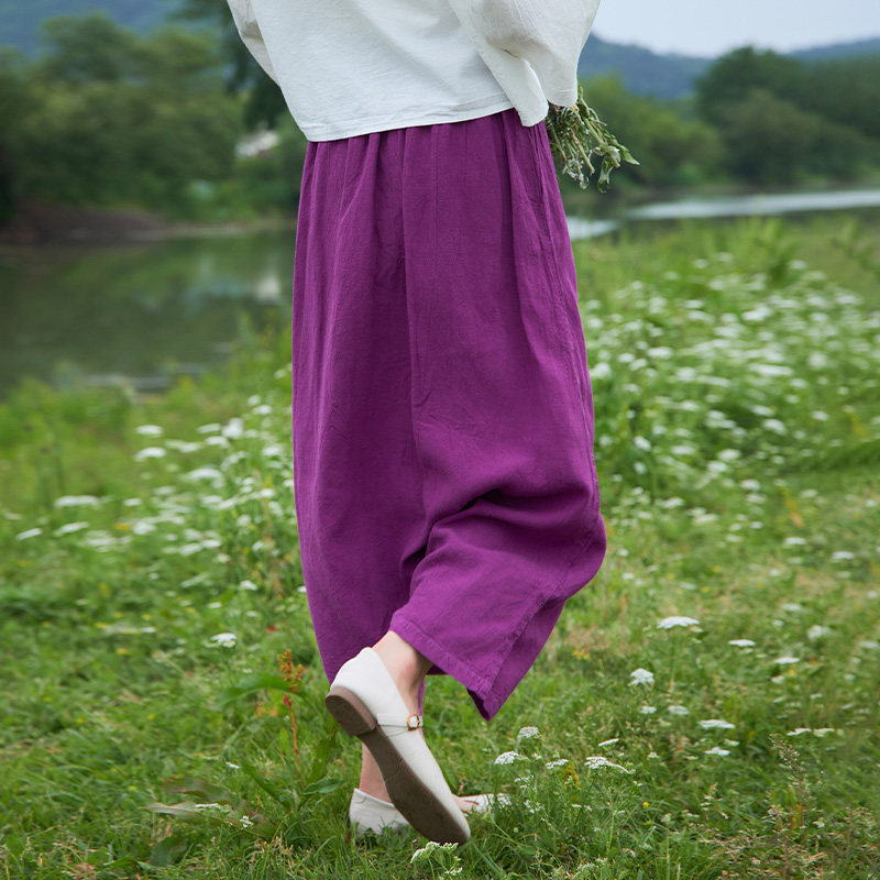 【照本堂】2025早秋新款新中式女装天丝麻时尚跨裆休闲裤女W22721,淘宝优惠券,粉丝福利购,淘宝优惠卷