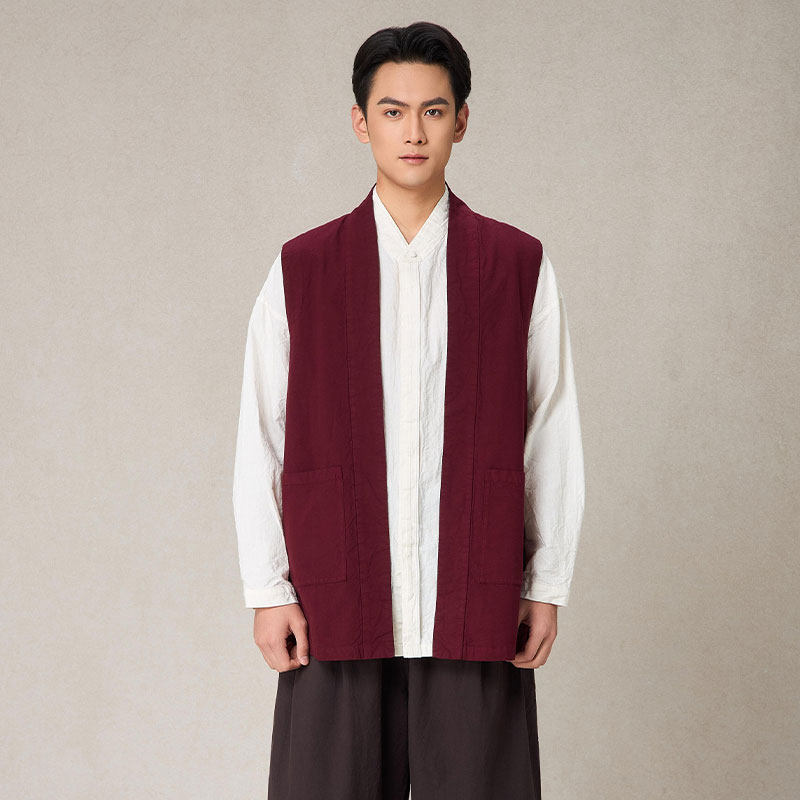 【照本堂男装】秋季新款棉麻上衣男风尚立领16支亚麻马甲M12257,淘宝优惠券,粉丝福利购,淘宝优惠卷