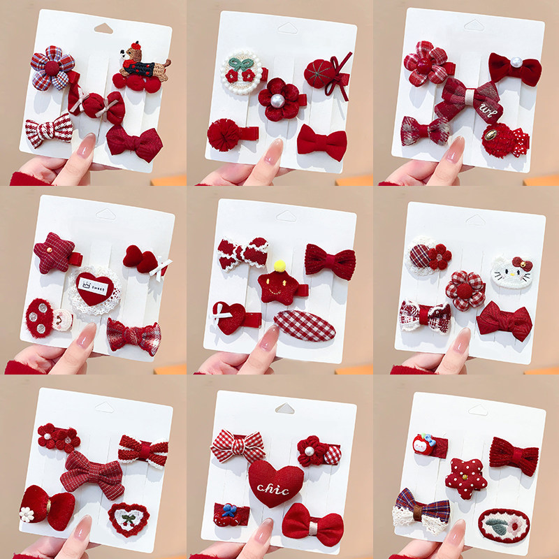 婴幼儿汗毛夹新年宝宝发夹不伤发儿童布艺碎发胎毛夹女童头饰发饰,淘宝优惠券,粉丝福利购,淘宝优惠卷