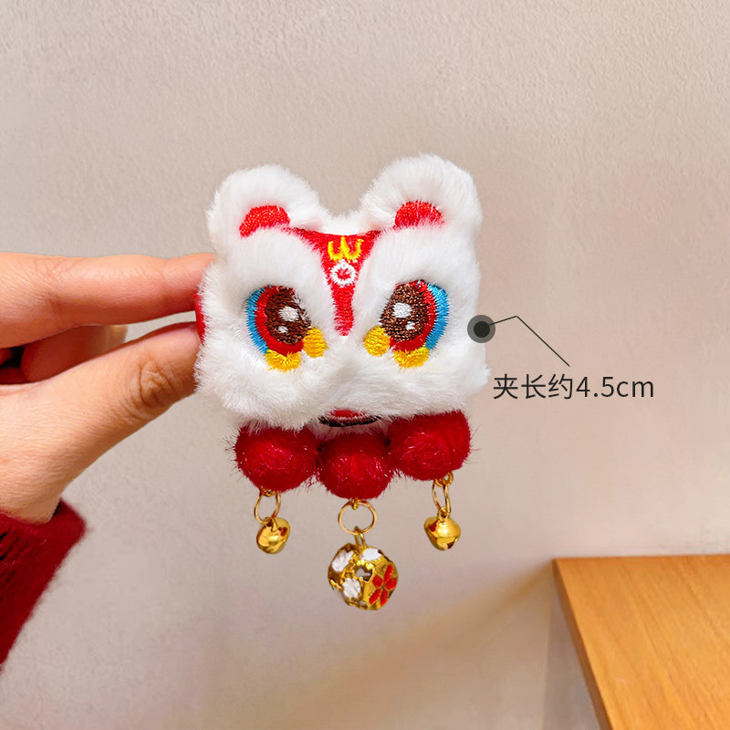 新年儿童发夹中国风醒狮宝宝发卡过年拜年小女孩发饰古风女童头饰,淘宝优惠券,粉丝福利购,淘宝优惠卷