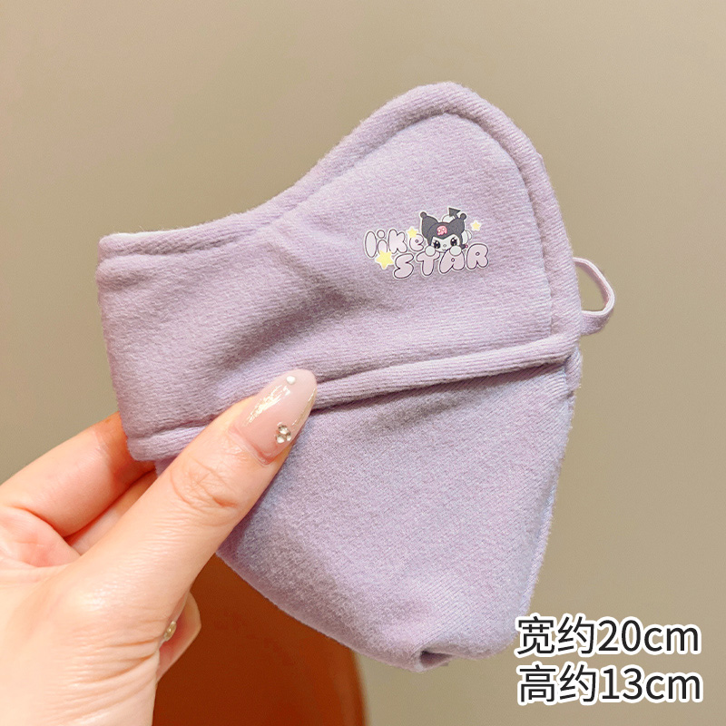 儿童保暖口罩男女童3-12岁宝宝通用户外上学防寒保暖可爱立体面罩 - 图0