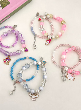 新款小女孩卡通可爱水晶手链