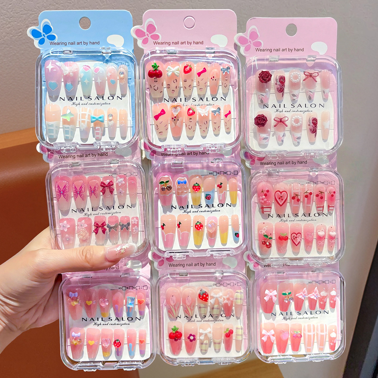 卡通儿童穿戴甲甜美可爱女童指甲贴自粘防水2026新款小女孩礼物玩具立体贴纸小学生长款显白美甲贴片软甲片,淘宝优惠券,粉丝福利购,淘宝优惠卷