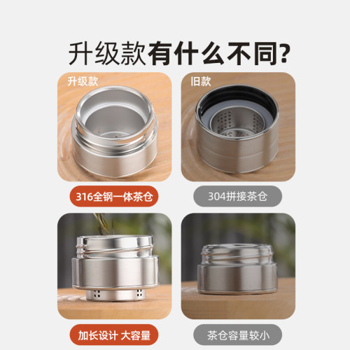 繁简网红茶水分离泡茶杯男女迷你双层隔热玻璃杯过滤便携简约水杯 - 图1