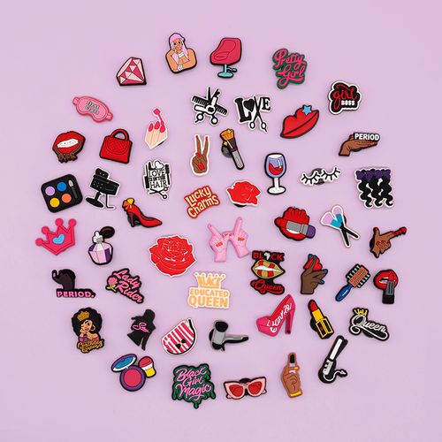 洞洞鞋配饰鞋花crocs鞋扣适配花园鞋diy装饰件黑人风格多巴胺鞋扣 - 图0