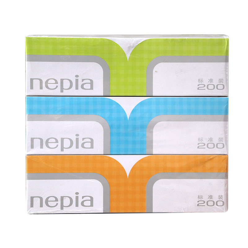 nepia盒装纸巾/经典标准200面纸 志同家居抽纸