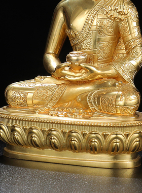 纯铜精工鎏金5寸南无阿弥陀佛像