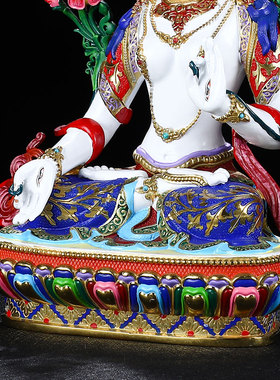 精工鎏金藏传观世音菩萨白度母