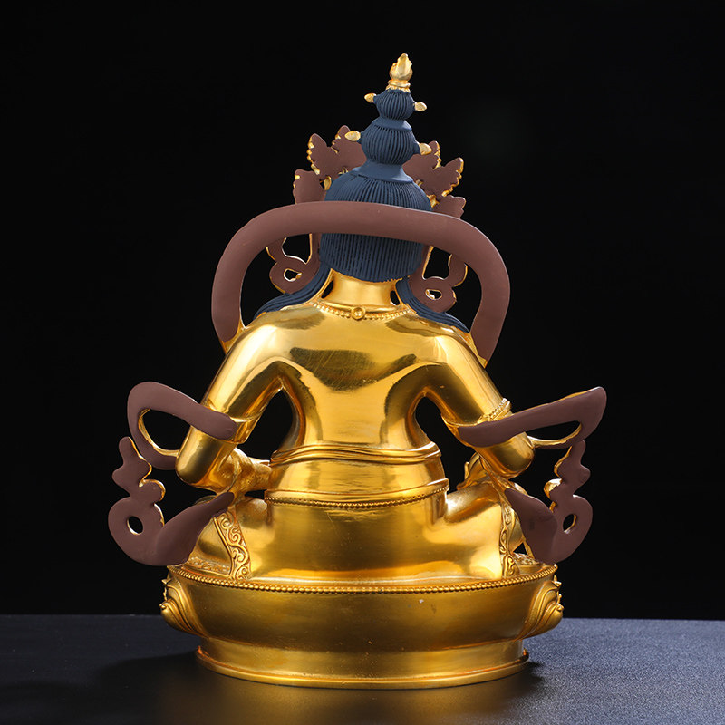 純銅黄財神仏像精工ネパール金密宗チベット拉仏像安置招財置物