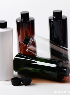 500ml平肩瓶28口径普通旋盖瓶PET塑料瓶乳液瓶化妆品分装瓶厂家