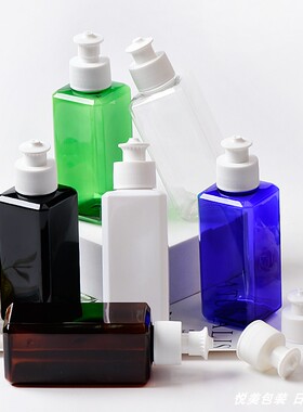 新品120ml方瓶配24/410口径手拉盖 乳液瓶替换灌装拔拉盖化妆品瓶