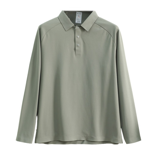 High-end, super-fine warm velvet! 3D cut, heat storage and warmth, autumn men's lapel long-sleeved polo shirt