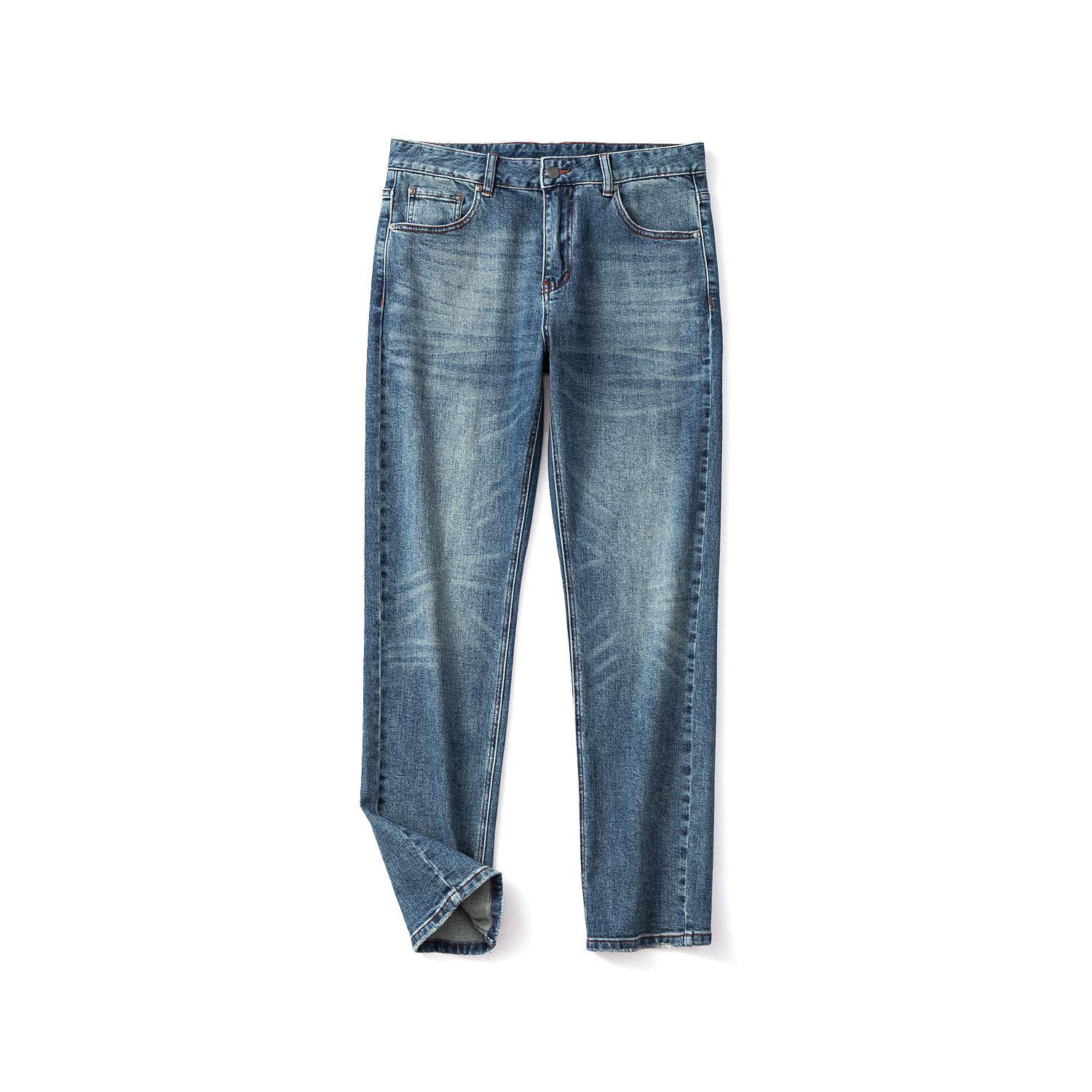 柜6900！高端复古丹宁！酵洗四面弹！秋季新款男士小直筒牛仔长裤,淘宝优惠券,粉丝福利购,淘宝优惠卷