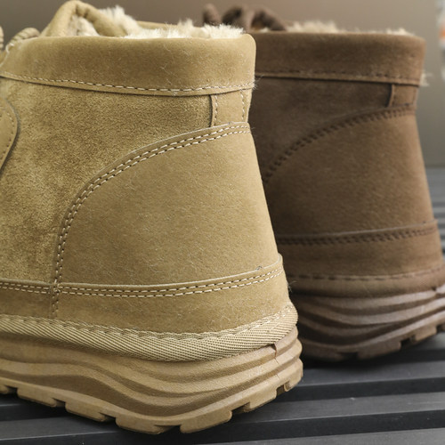 超值公司单 仿羊毛加厚一体 冬季男士加绒保暖工装系带休闲雪地靴 - 图3