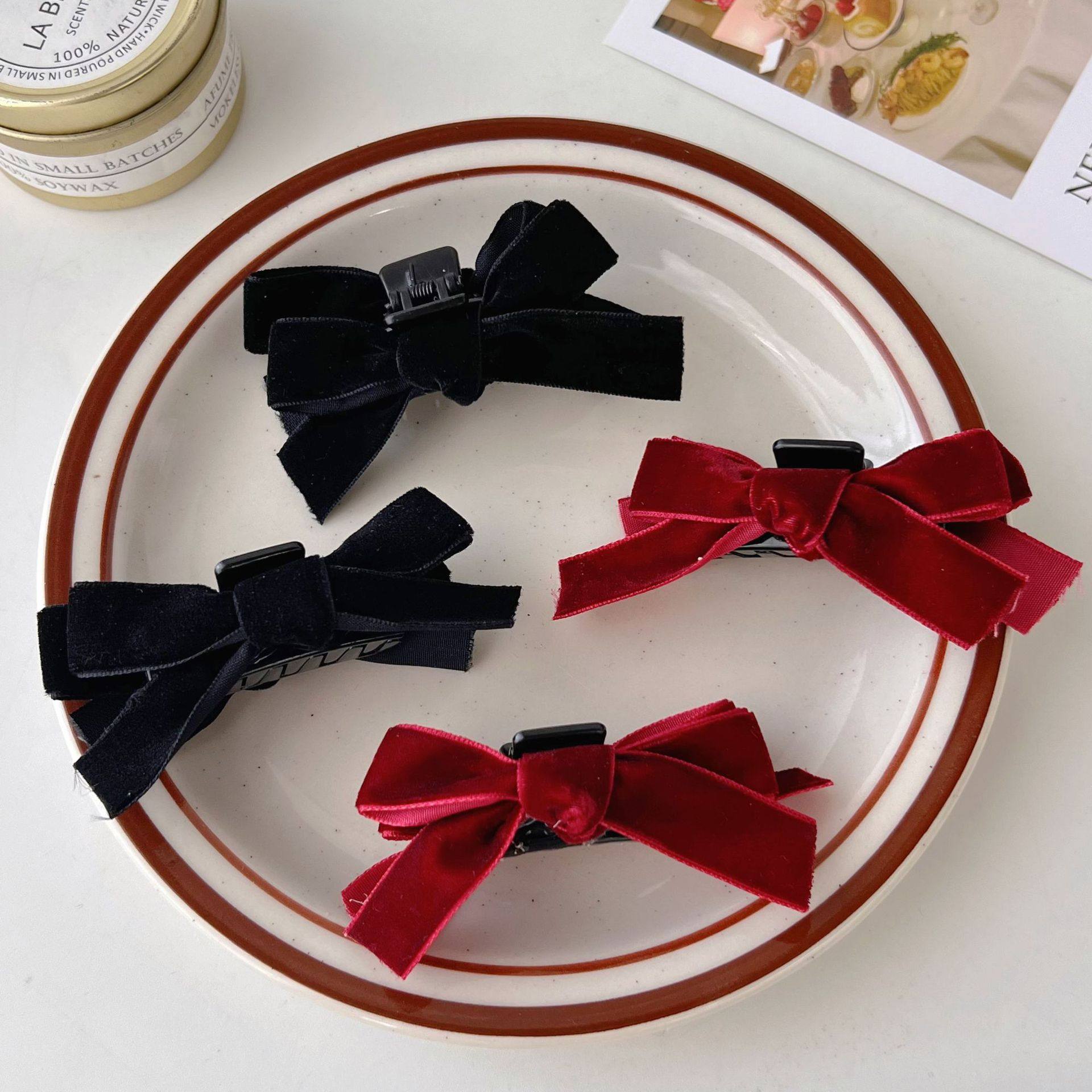 简约高级感蝴蝶结气质发夹后脑勺盘发鲨鱼夹女夏学生纯色抓夹头饰,淘宝优惠券,粉丝福利购,淘宝优惠卷