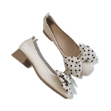 Нежный сказочный ветер, толстый каблук, квадратная одиночная обувь, женский средний каблук большой лук, бабушка мягкая кожа мягкое дно, мягкое дно, ботинки с высоким уровнем