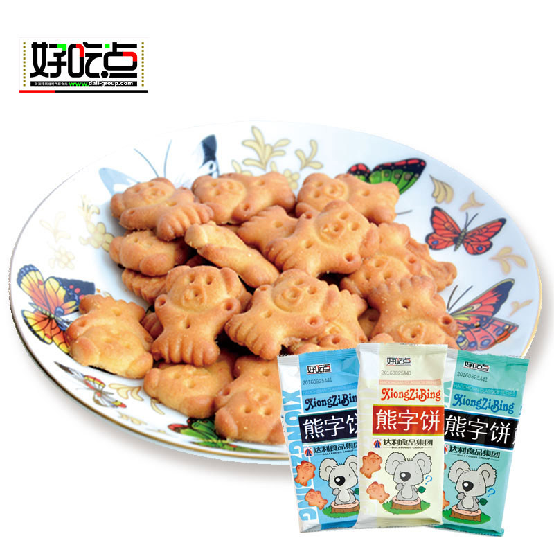 达利园好吃点小熊字整箱儿童手指饼 晶一食品酥性饼干