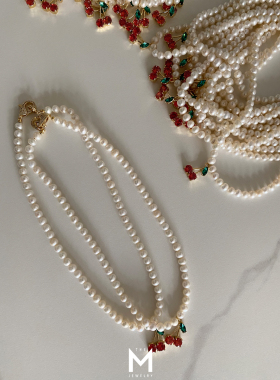 themjewelry全新女水钻扣珍珠