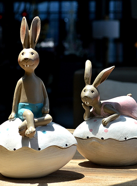 【直播】卡通兔子装饰收纳桌面摆件花园庭院装饰露台院子造景布置