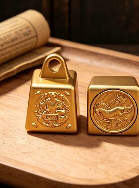 武财神赵公明秤砣转转手把件 可旋转解压文玩随身小铜器现货