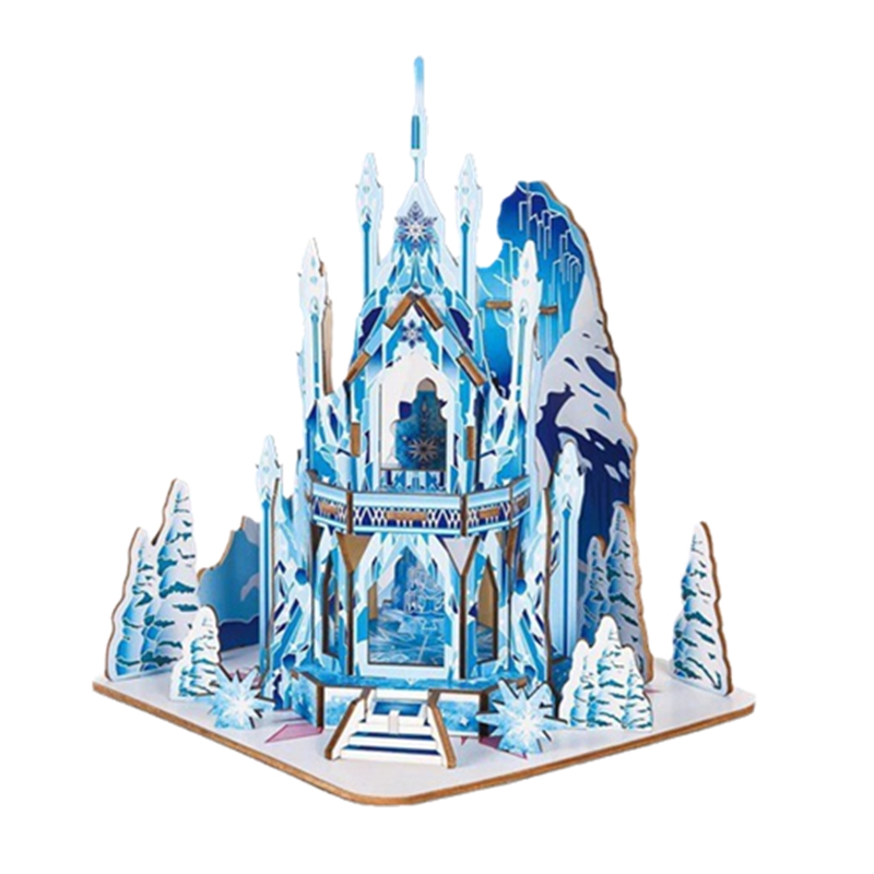 廊桥冰雪奇缘城堡木质建筑模型手工木质3D立体拼图拼装儿童迪士尼 - 图3