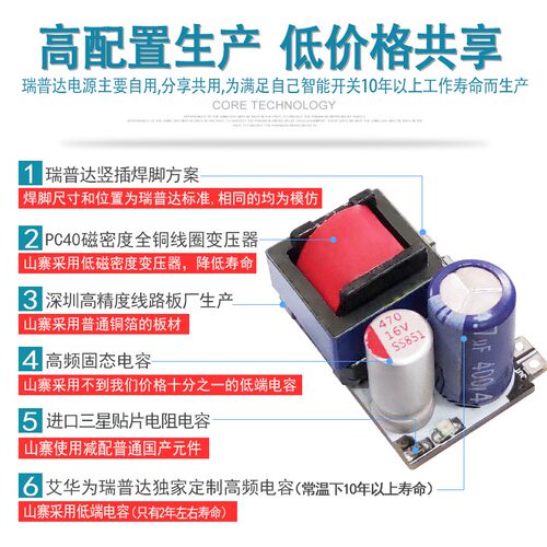 12V小体积5V5W隔离开关电源模块AC-DC过认证内置降压4.2V供电模块 - 图3