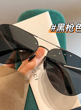 高档大脸双梁偏光墨镜男