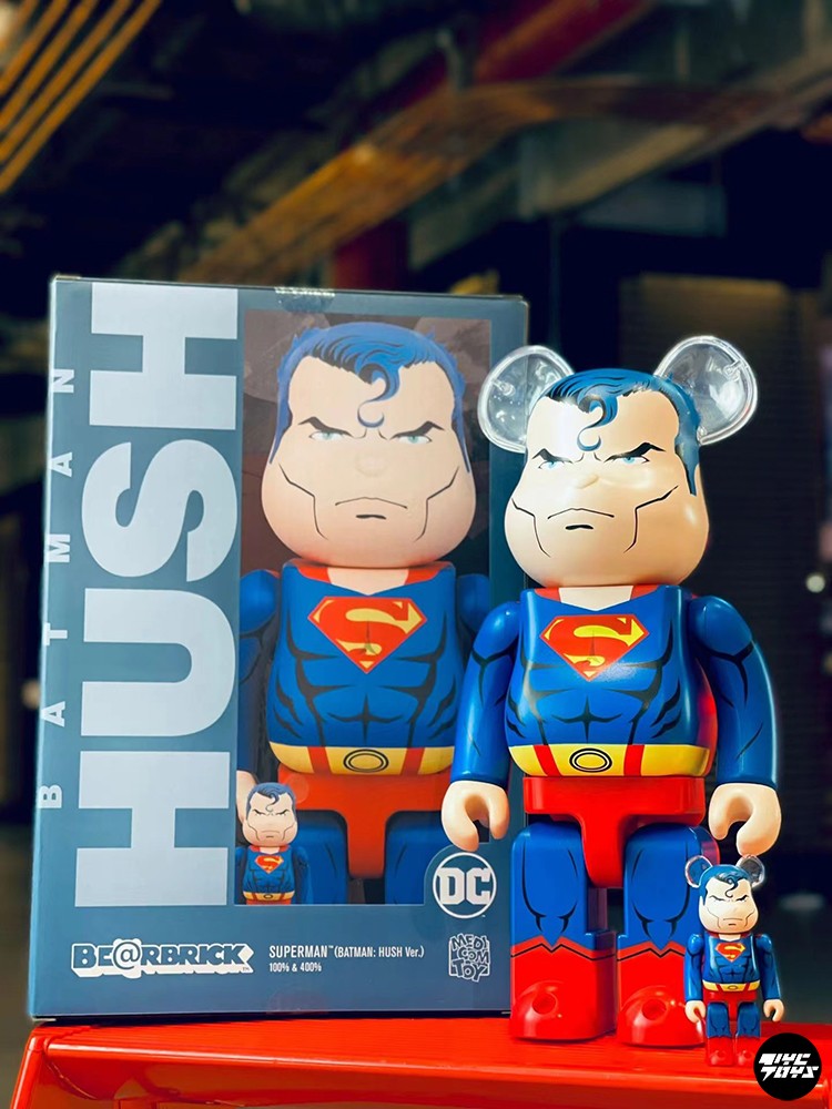 【TYCTOYS】特价现货 BE@RBRICK400%+100%SUPERMAN超人HUSH积木熊 - 图0