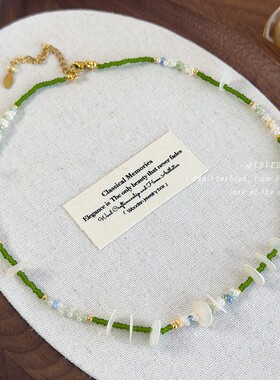 新中式清新绿色彩色手工项链