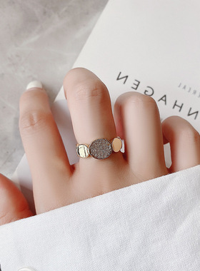 轻奢金色时尚个性风日式开口戒指